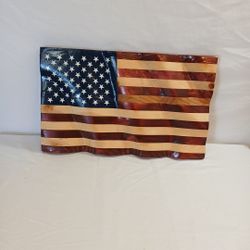 Hand Carved American Flag