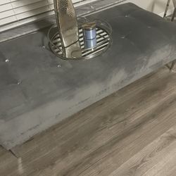 Nice Big 61 Inch ,gray ,Diamond Stud Chrome Legs Ottoman ,perfect To Place At Foot Of Bed,dressing Room,living room etc.., It’s Beautiful 