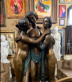 Large Bronze Statue / sculpture The Three Graces