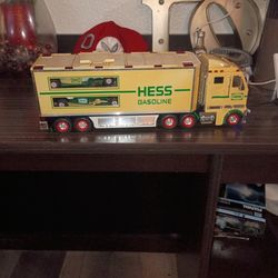 Hess Gasoline With Cars And Helicopter and Lights That Work