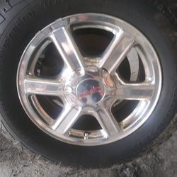 Set of Wheels and Tires for GMC Envoy 2008. Tire size is 245/60/17. In good condition. Please call or text {contact info removed}.