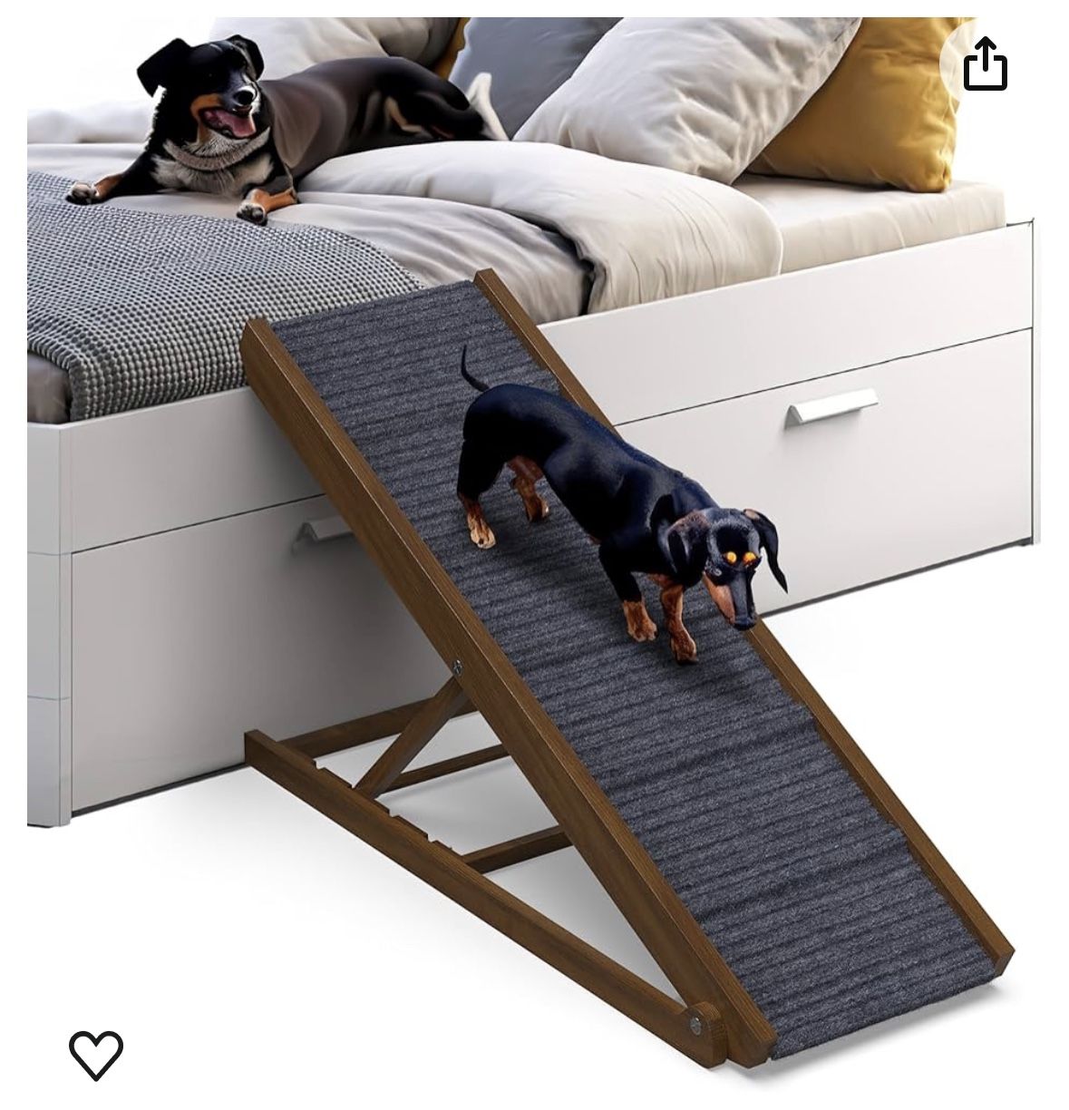 Dog Ramp for Bed Small Dog to Large Dog - Portable Ramp for Dogs, Folding Dog Ramp for All Breeds - Adjustable Wooden Dog Ramp for Couch, Car Sofa (Wa