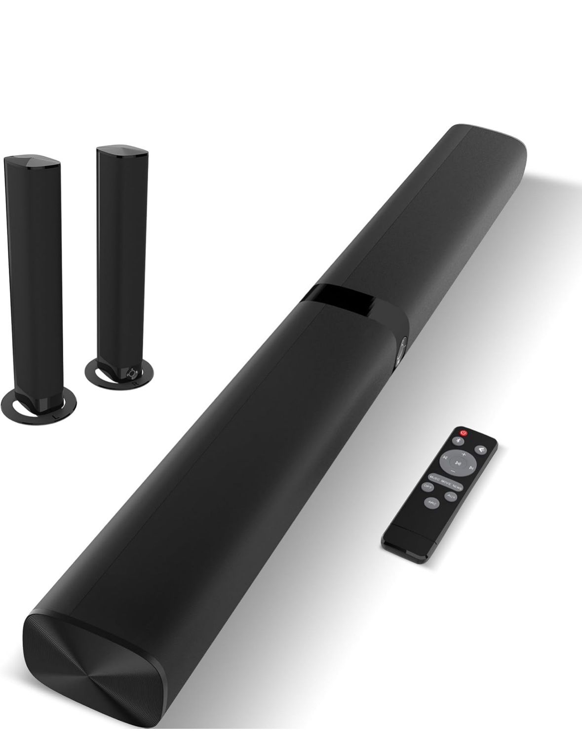 Sound Bar, 60W Sound Bar for Smart TV, 5.0 Bluetooth Soundbar for TV, Wired & Wireless Soundbar with Volume Boost & Equalizer Mode, ARC/Optical/AUX