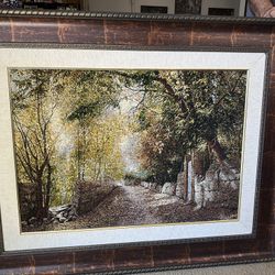 Framed Turkish Silk Tapestry Signed By Artist