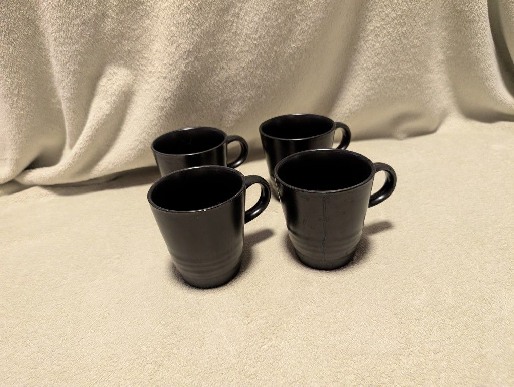 Gibson Black Coffee Mugs, Set Of 4