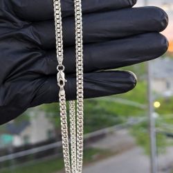 20" 3.0mm 925 Italy Cuban Chain Solid Sterling Silver 