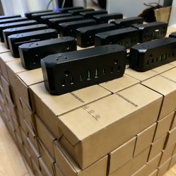 Multi Plug Outlet Surge Protector, 6 Outlet Wall Extender with 2 USB A & 2 USB C