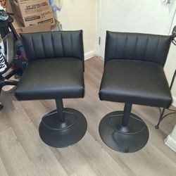 Leather Black Bar Stools 