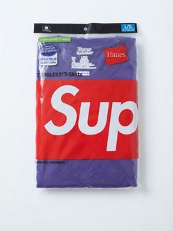 Supreme x Hanes Tagless T-Shirts 2-Pack Purple Large