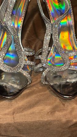 Rhinestone Embellished Platform Heels