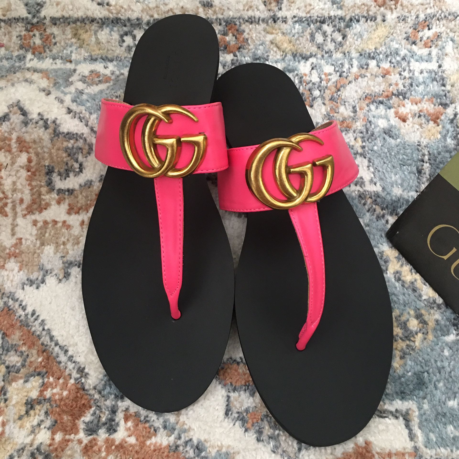 Hot Pink Gucci Marmont Sandals
