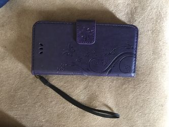 Iphone purple butterfly wallet case