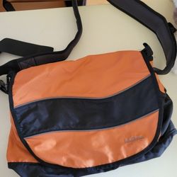 LL Bean Orange Nylon Messenger Bag