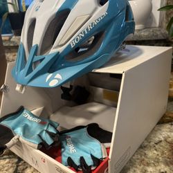 Biking / Cycling Womens Bicycle Helmet And Gloves Like New With Box Bontrager Quantum Women’s Helmet M Size Plus Gloves M Size Bike 