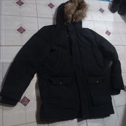 Cole Haan Signature Women Faux Fur Hooded Coat Large