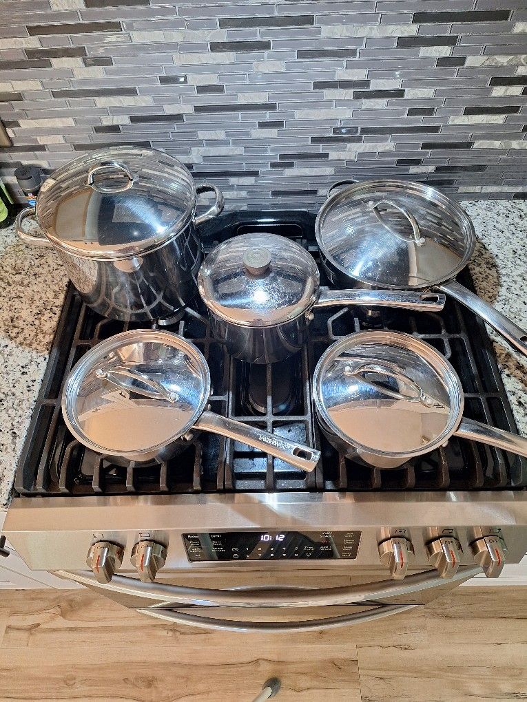 ⭐COMPLETE FARBERWARE MILLENNIUM STAINLESS STEEL POT & PAN SET⭐