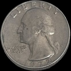 1972 Washington Quarter Error Ddo/ddr And Touching leaves On Letters 