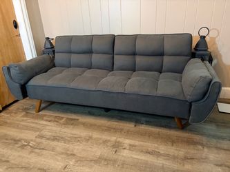 Gray futon sofa