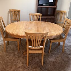 Vintage Solid Oak 7 Piece Dining Set