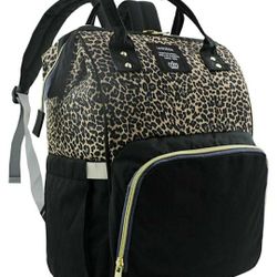 Brown Leppard Diaper Bag 