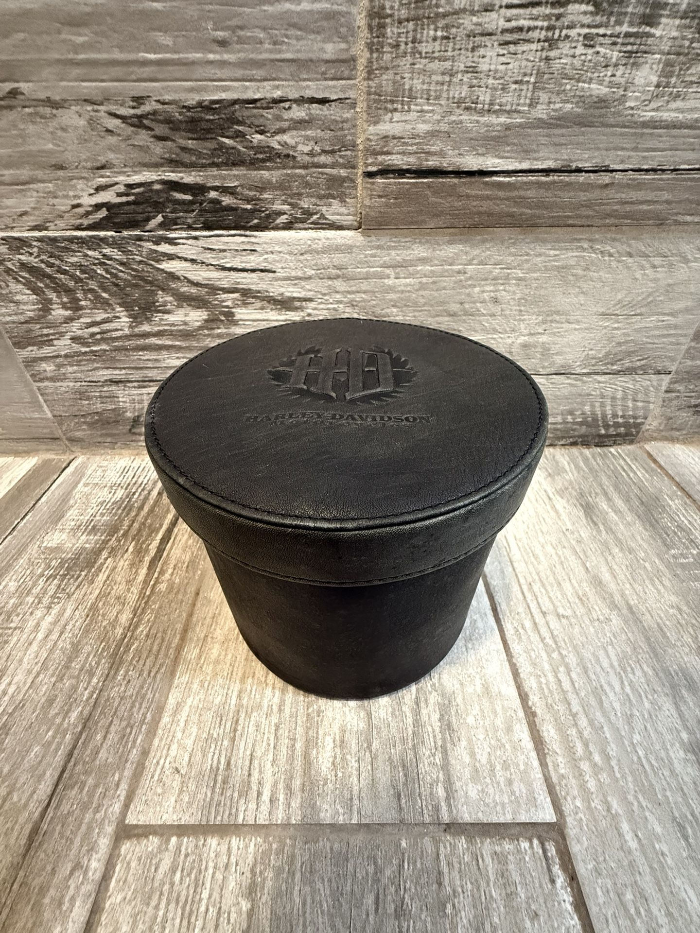 Black Leather Harley Davidson Accessory Box 