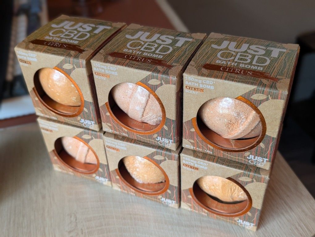 JustCBD Bath Bombs β Citrus Scent (150mg CBD each) β¨π
