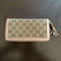 Gucci Canvas Womens Long Wallet Pink