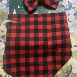 NEW Dog  Bow Tie And Bandana Set Great For Christmas 
