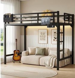 Twin Loft Bed with Mattress