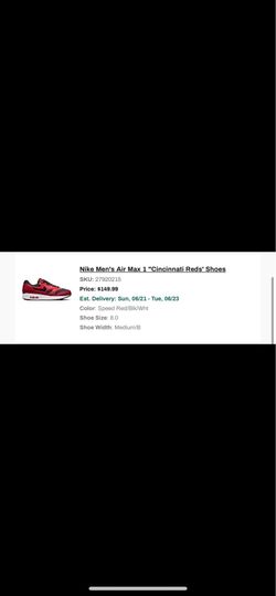 Nike Air Max 1 Cincy Reds City Connect  size 8