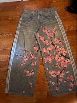 Blue Sakura Design Pants