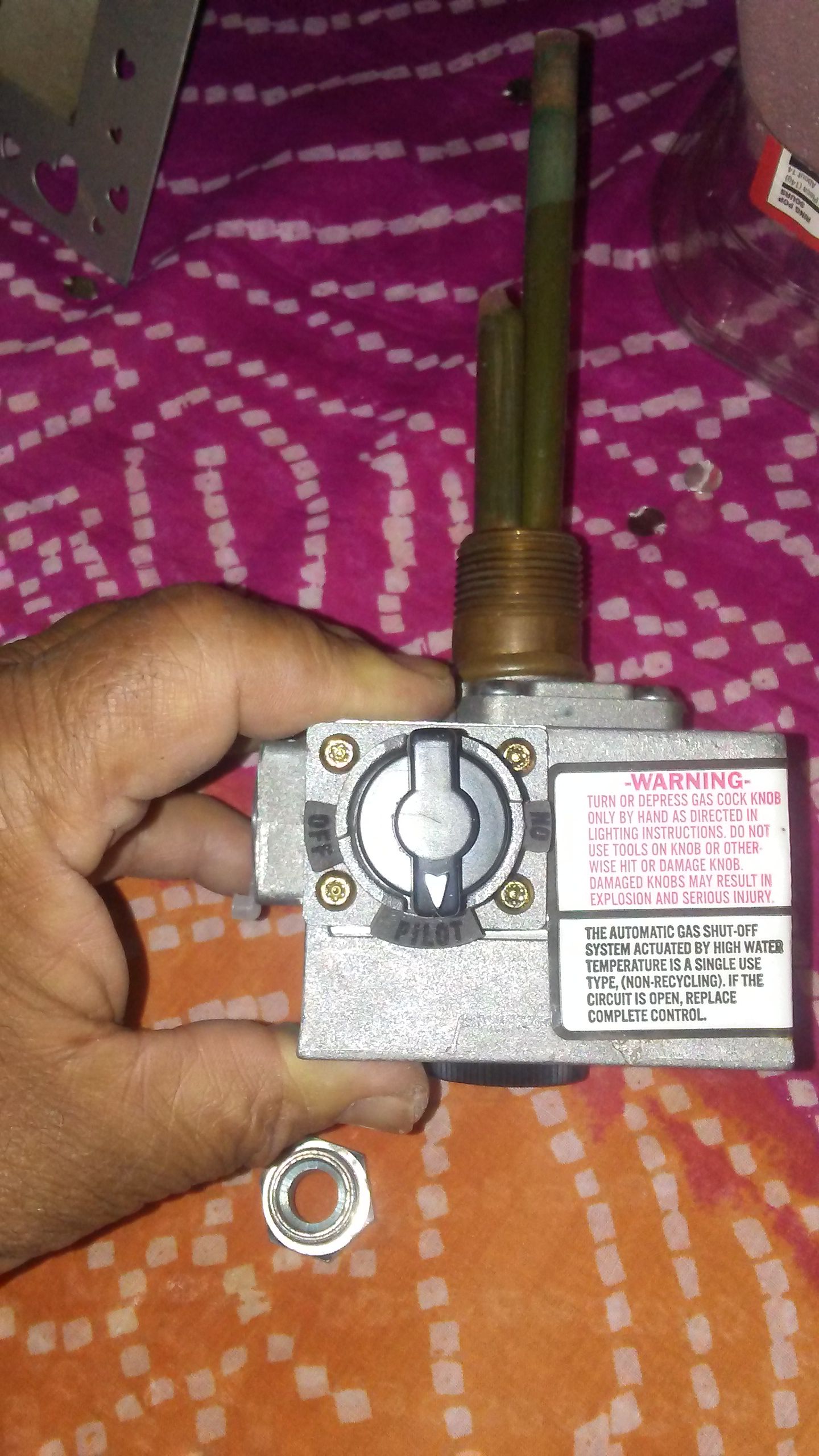 Control valve new for gas water heater