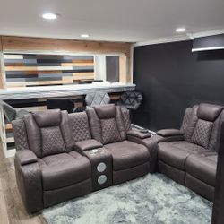 Sofa And Loveseat L.e.d Bluetooth Speaker/reclining/wireless Charger 