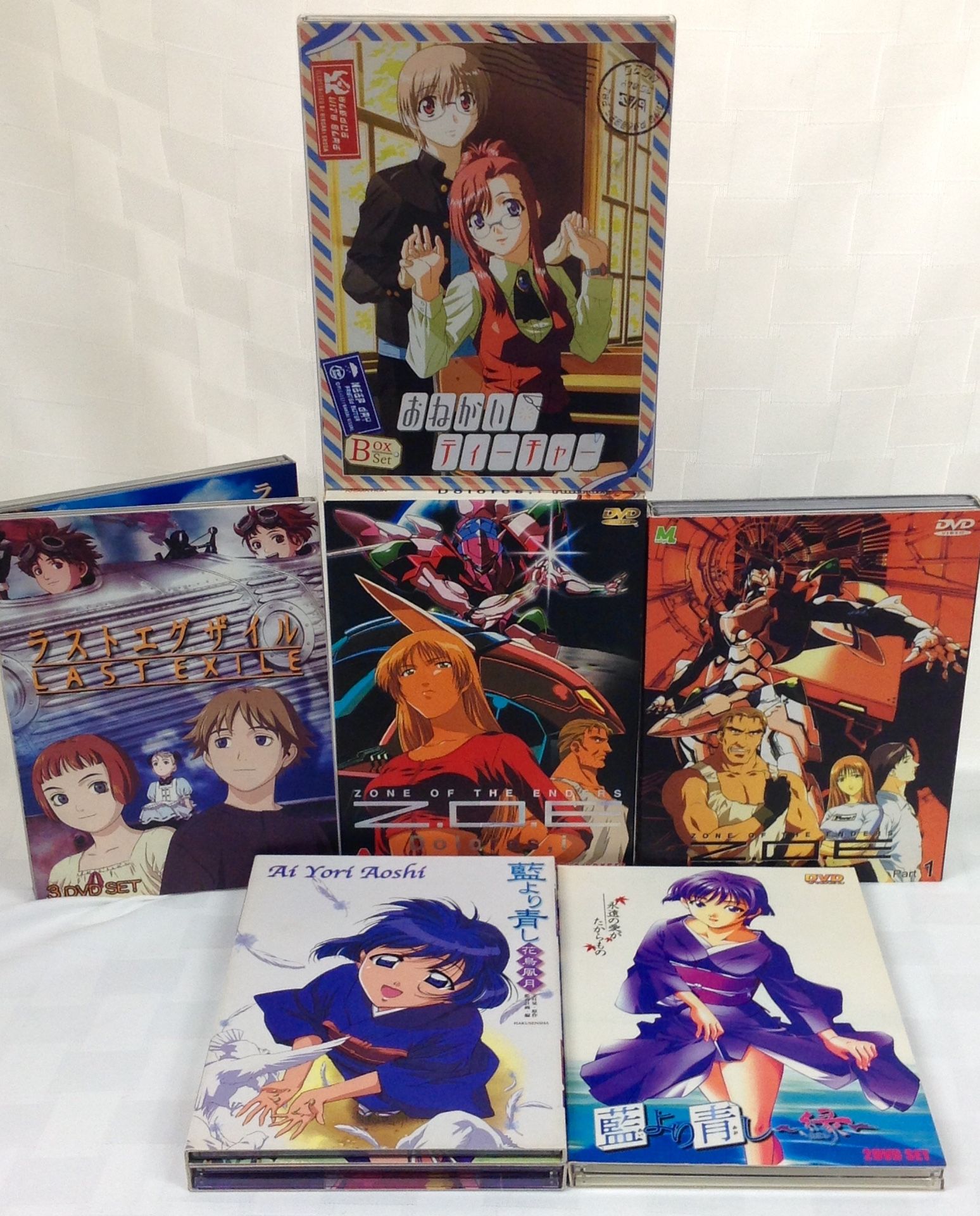 Japanese anime 6 DVD sets, like new, all are multi discs Aoshi, Z.O.E. Enders, Last Exile