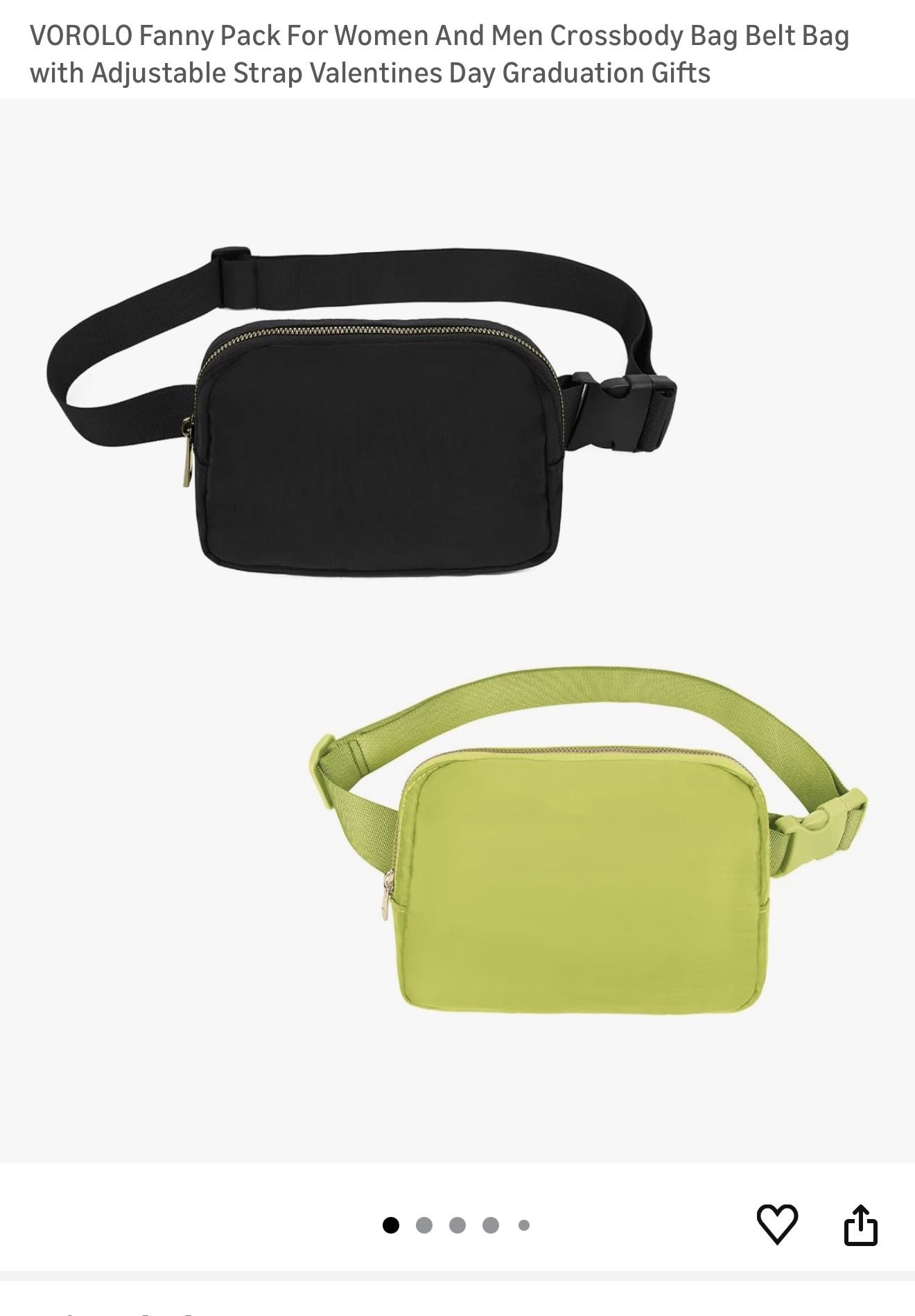 Fanny Pack Crossbody Belt Bag New 2 pack green and black