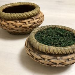 2 New Wicker Weave Planter Pot 🪴