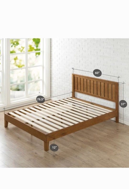 FULL SIZE ZINUS Alexis Deluxe Wood Platform Bed Frame with Headboard