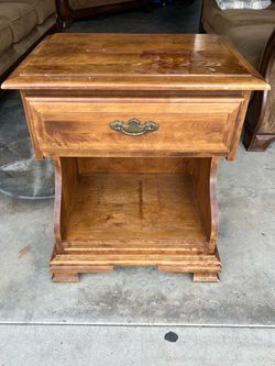 Wood End Table with Drawer and Shelf