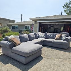 Delivery Available! Gray Sectional Couch Sofa Chaise