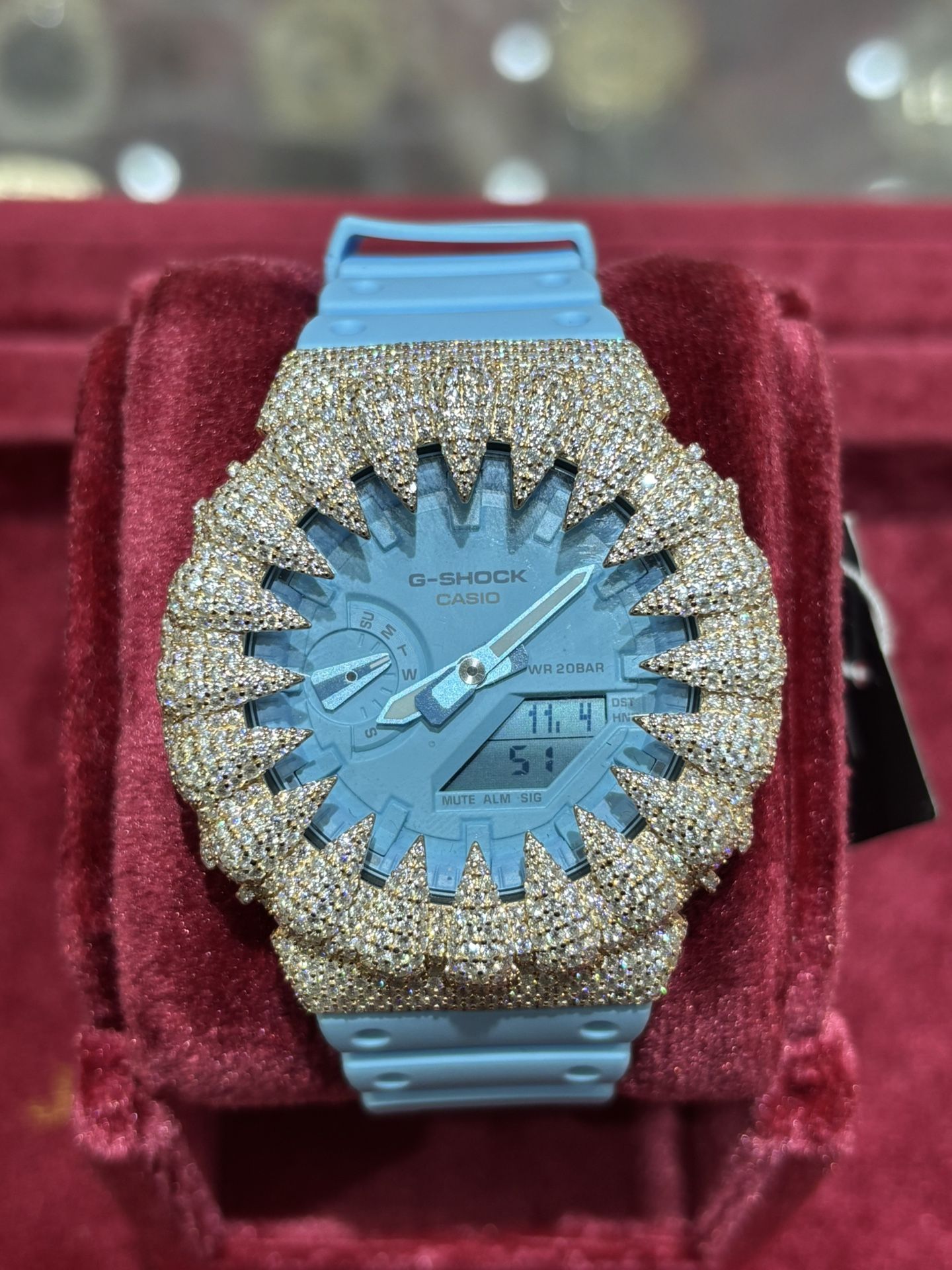 🕒 G-SHOCK Watch with Iced-Out Bezel – Custom Bustdown Style 💎