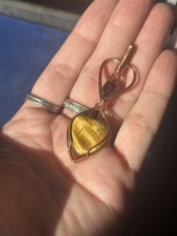 Garnet And Tigers Eye Pendant