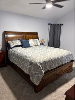 Cal King bed frame with storage