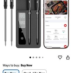 Smart Wireless Meat Thermometer with Dual Probes, Bluetooth & WiFi Combo, High Precision & Fast Response for BBQ, Grill, Smoker, Oven, Air Fryer