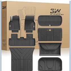 3W Tesla New Model Y Juniper Floor Mats and Cargo Liners, TPE Full Set Floor Liner for New Model Y 2025 2026, Cargo Mats and Seat Back Cover Protector