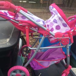 Kids Barbie doll double Graco Stroller fold up only $20 farm