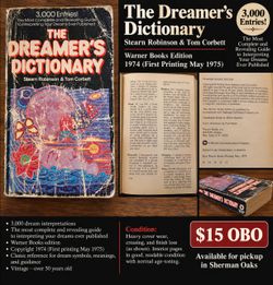 Vintage 1975 The Dreamer’s Dictionary – 3,000 Dream Interpretations – $15 OBO