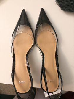 Mango Black Slingback Heels with Clear Panel – New (EU 38 / US 7.5)