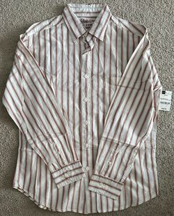 NWT Arizona Jean Co. Men's Long-Sleeve Striped Poplin Shirt - Size Medium (M)