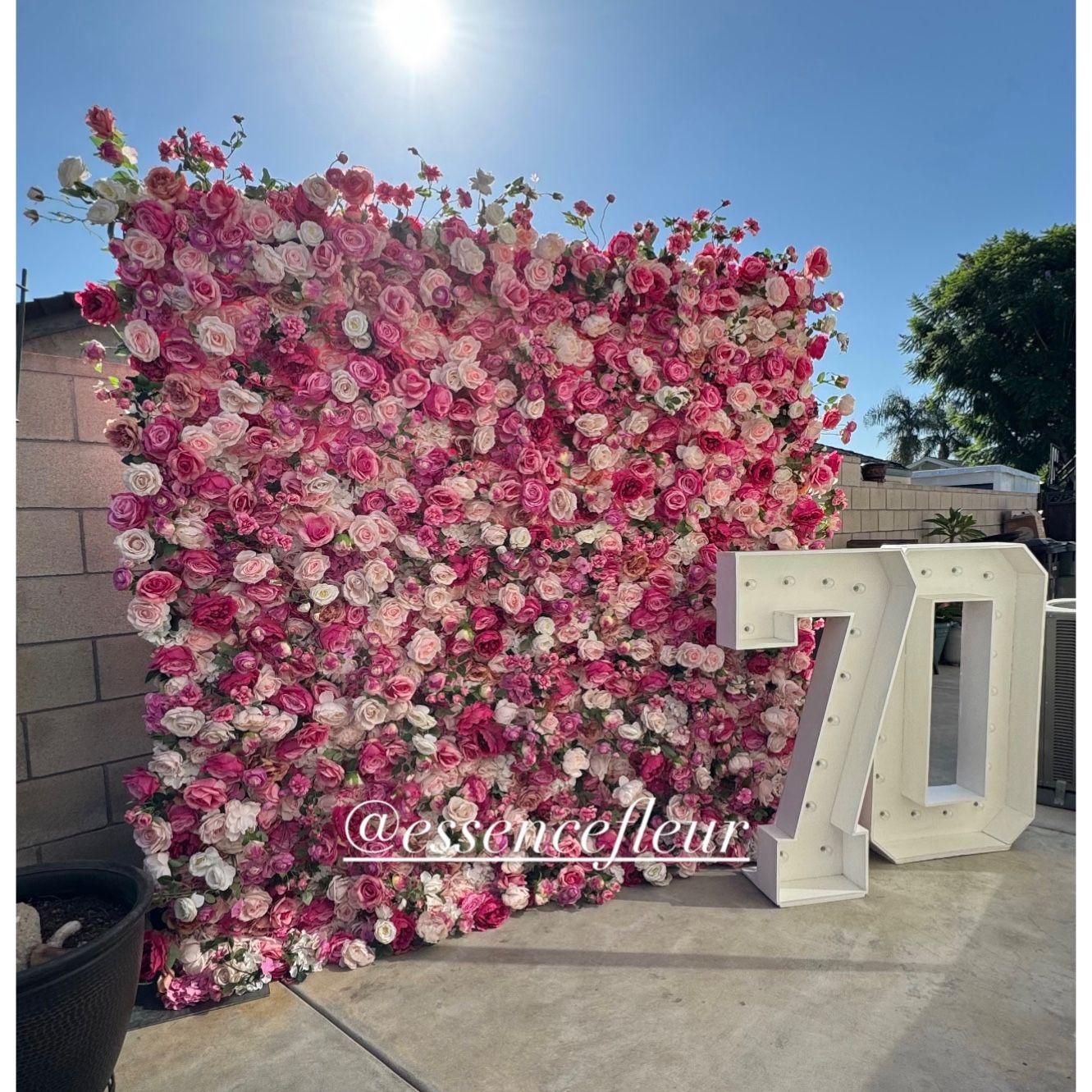 Flower Backdrop And Marquee Numbers
