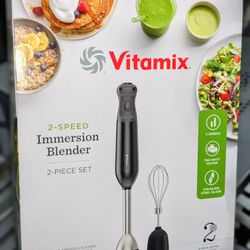 NEW + SEALED! Vitamix 2-Spd Hand Immersion Blender 2pc Set. Bundle w/ Whisk Attch.